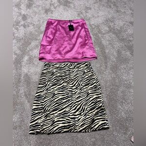Sincerely Jules Pink and Zebra Mini Skirt Bundle